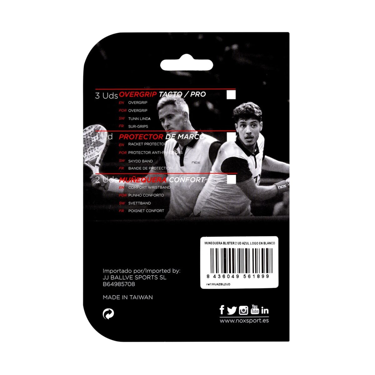 Nox Wristband Blue Logo White 2 Pcs - Image 2