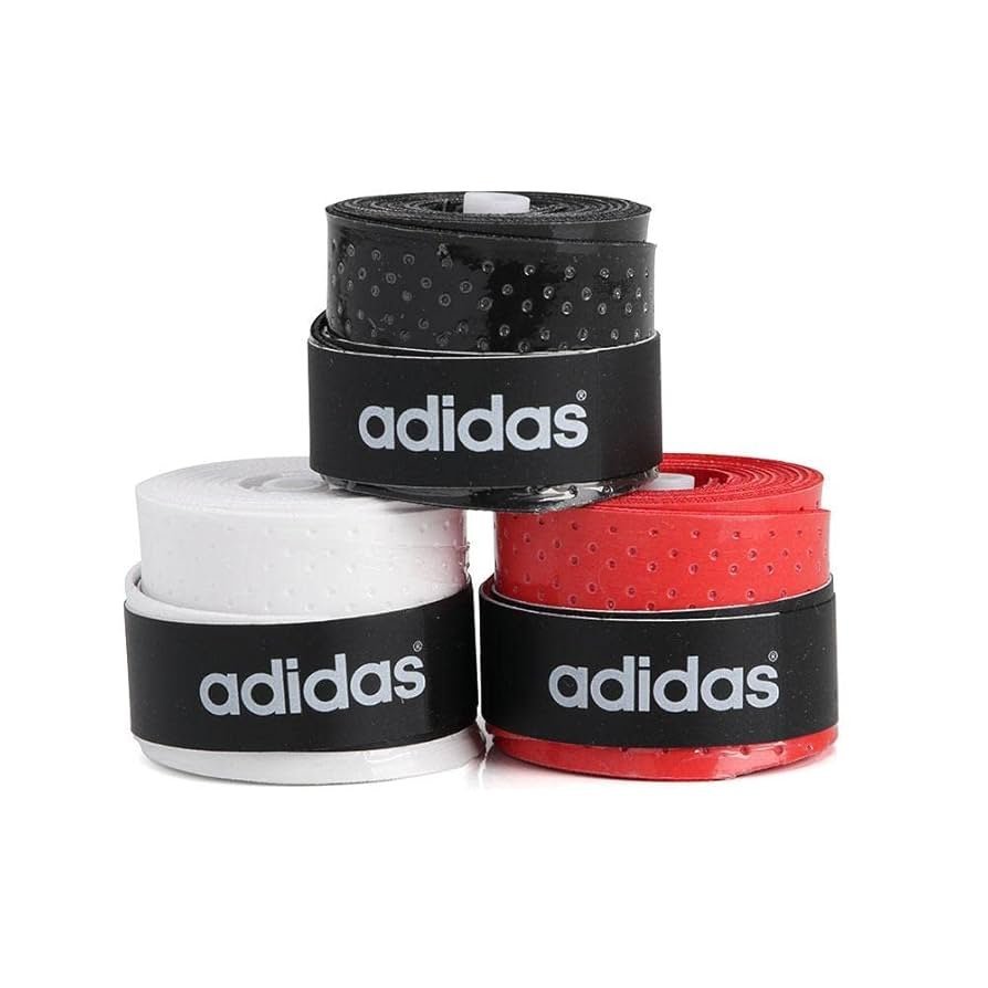 Perforated Adidas Overgrips White, Black, Red 3 Total