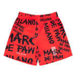 Marc De Paw Orange Shorts with Black Brush Stroke Graphics